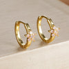 2PCS Stainless Steel Crystal Circle Hoop Earrings for Women Simple Round Zircon Flower Huggies Earrings Piercing Jewelry - Image 11