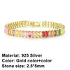 Square Cubic Zirconia Tennis Bracelet 2.5mm or 4mm in Silver-Tone Gold-Tone and Rose Gold-Tone - Image 7