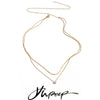 Stainless Steel Double-Layer Chain Zirconia Drop Stacking Necklace for Women Daily Jewelry Accessories - Image 1