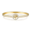 Tree of Life Open Cuff Bracelet with Clear Stone Accents - Image 7