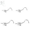 ZS 3-4Pcs/lot Gold Color Stainless Steel Nose Stud Set Heart Star Round Crystal Nose Piercing L Shape Nostril Piercing 18g/20g - Image 21