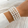 Wide Imitation Pearl Beaded Cuff Bracelet in Multiple Styles - Image 1