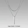 Mens Vertical Bar Necklaces,Stacking Stainless Steel Geometric Pendant with Wheat Rope Cuban Chain,Male Jewelry Gift - Image 22