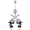 Belly Button Rings Gun Dangle Navel Ring Clear Gem Belly Button Ring Body Piercing Jewelry Belly Piercing for Women - Image 6