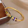 Greatera Colorful Rhinestone Ring Buckle Cut Pattern Bamboo Joint Bracelet Classic Creative Stainless Steel Colorfast Bangles - Image 5