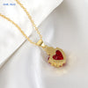 Red Sacred Heart of Jesus Necklace Immaculate Heart 22k Gold Plated Cross Necklace For Women Girls Catholic Jewelry - Image 4