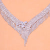 Luxury Tassel Rhinestone Bridal Jewelry Sets for Women Wedding Accessories Zircon Neckacle and Earrings Set African Gifts