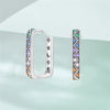 Sales Silver Earrings Rainbow Zirconium Square Hoop Earrings For Women Anniversary Wedding Jewelry Gifts - Image 2