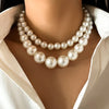 Two-Piece Imitation Pearl Beaded Choker Set in Gold-Tone - Image 2
