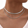 Multilayer Blade Twist Chain Choker Necklace for Women,Double Layer Stainless Steel Necklace, Jewelry Gift - Image 1