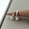 Gold Color Metal Bar Round Cubic Zirconia Stone Earrings Stud For Women Bowknot Shape CZ Post Earring Classic Sparkling Earring - Image 10