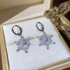 Sparking Snowflake Earrings For Women Shiny Zircon Imitation Pearl Firework Earring Christmas Year Party Jewelry - Image 2