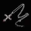 Y2K Heart Cross Pendant Necklace Pink Crystal Egirl Sweet Cool Clavicle Chain Necklaces Aesthetic Party Jewelry Gifts - Image 1