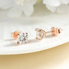Plated Stud Earrings for Women Men Sparkling Classic Bridal Jewelry Silver Rose Gold Earring - Image 2