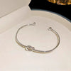 Jewelry Silver Blangles Simple Love Knot Slender Personality Opening Bracelets - Image 3