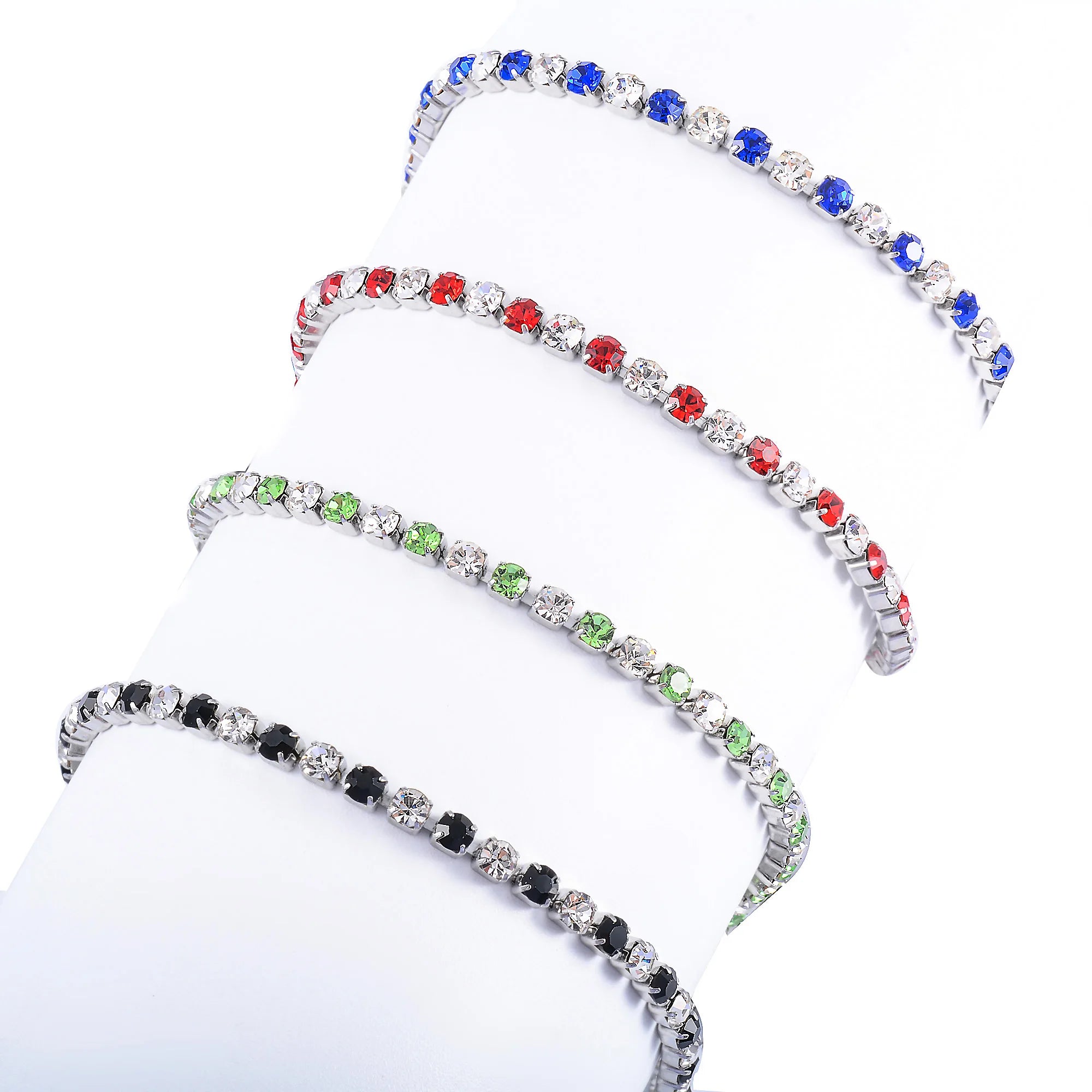 3mm Wide Bling Bling Rhinestone Cubic Zirconia Tennis Bracelet for Women Hand Crystal Chain Bangle Ankle Anklet Stainless Steel - Image 1