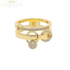 Iced Out Stack Chain Ring Gold Color Micro Paved CZ Engagement Band Multi Piece Stacking Finger Jewelry - Image 16