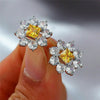 Simple and Elegant Square Cubic Zirconia Earrings Bling Yellow CZ Dangle Women Wedding Engagement Jewelry - Image 12