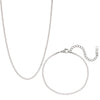 Minimalist 2mm Zircon Chain Necklace Bracelet Set Stainless Steel Base Crystal Chain Wedding Jewelry Sets - Image 11
