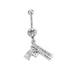 Belly Button Rings Gun Dangle Navel Ring Clear Gem Belly Button Ring Body Piercing Jewelry Belly Piercing for Women - Image 7