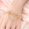 Bracelet Silver Charm Bracelet 17-20CM Golden Heart Love Key Clover Bracelet Bangle Women Jewelry Gift - Image 5