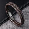 Men Jewelry Red Braided Leather Rope Bracelet Black Magnetic Buckle Bracelets Punk Men Wrist Band Hombre - Image 5