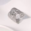 Vintage Stainless Steel Asymmetric Hollow Rings for Women Men Punk Multi Layer Irregular Fan-Shaped Opening Rings Jewelry Gifts - Image 5