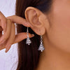 Christmas Tree Zircon Star Silver Color Stud Earrings For Women Santa Claus Asymmetrical Earrings Jewelry Xmas Gift - Image 2