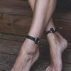 1Pair YK2 Ankle Black O-Ring Ankle Punk Leather Feather Anklet Men's Women Alloy Pendant Accessories Ankle Belt - Image 4