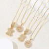 2Pcs Full CZ Zircon Iced Crystal Initial Letter Flower Necklace Women Copper A-Z Alphabet Pendant Couple Jewelry Birthday Gifts - Image 2