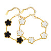 Gold Plated Floral Bracelets, Stainless Steel Charm Bracelet Adjustable Lucky Chain Set Gift - Image 14