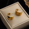 316L Stainless Steel Gold Color Twist Hoop Earrings For Women Holiday Gift Ear Buckle Jewelry - Image 12