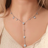 Silver Ocean Double Necklace Starlight Raindrop Four-leaf Clover Necklace for Women Anniversary Jewelry Gifts - Image 3