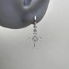1 Pcs Gothic Sparkling Zircon Cross Stainless Steel Ear Bone Nail Earrings for Women Y2K Punk Style Double Piercing Body Jewelry - Image 2