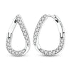 Silver Shining Zircon Earring Sparkling Simple Bow Irregular Curve Hoop Earring Jewelry Gifts for Women Men - Image 16