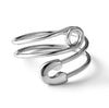 Boho Elegant Style, Christmas Holiday Gift Jewelry Adjustable Safety Pin Wrap Bypass Statement Ring - Image 7