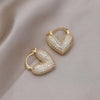 Full Zircon Love Hoop Earrings For Women Shiny Crystal Heart Shaped Temperament Earrings Wedding Jewelry - Image 5