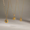 Gold Pvd Plated Stainless Steel Necklace For Women Star Sun Moon Zircon Pendant Necklace Jewelry - Image 6