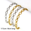 1Piece Statement Stainless Steel Chain Bracelet For Women Men Punk Metal Oval Bracelet Handmade Jewerlry Gifts 17.5cm - Image 1