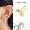 1PC Plated Gold Ear Cuff Earrings For Women C-Shape Crystal Clip On Earrings No Piercing Earrings Jewelry Gifts - Image 31