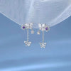 Silver Color Inlaid Zircon Clover Tassel Earrings For Women Delicate Chain Pendant Earring Party Jewelry Accessories Gifts - Image 34