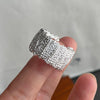 Silver Rings For Women Geometric Jewelry Finger Adjustable Simple Interline Wide Ring For Party Birthday Gift - Image 5