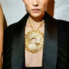 Exaggerated Metal Alloy Big Sun Pendant Necklace For Women Jewelry Show Model Clothing Statement Accessory - Image 1