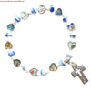 Cross Charm Beaded Stretch Bracelet in Multiple Colors - Image 7