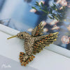 Hummingbird Brooches For Women Vintage Crystal Metal Animal Pins - Image 9