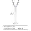 Pillar Necklaces for Men Women,Stainless Steel Rectangle Vertical Bar Pendant Necklace,Simple Casual Collar Gifts - Image 18