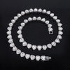 1Pcs Durable Heart-shaped Rhinestone Necklace Alloy 20/45cm Chain Bracelet Shiny Heart Rock Party Jewelry - Image 2