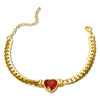 Love Heart Zircon Necklace Bracelet Dubai Cuban Chain Jewelry Set For Women Stainless Steel Gold Color Plated - Image 7