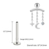 Titanium Hidden Helix Chain Earring 16G Dainty Star Moon CZ Dangle Cartilage Stud Piercing Jewelry - Image 15