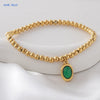Mhs.sun Stone 12 Months Birthstone Bracelets Gold Plated Stainless Steel Bead Bracelet Birthday Jewelry For Women Men - Image 13